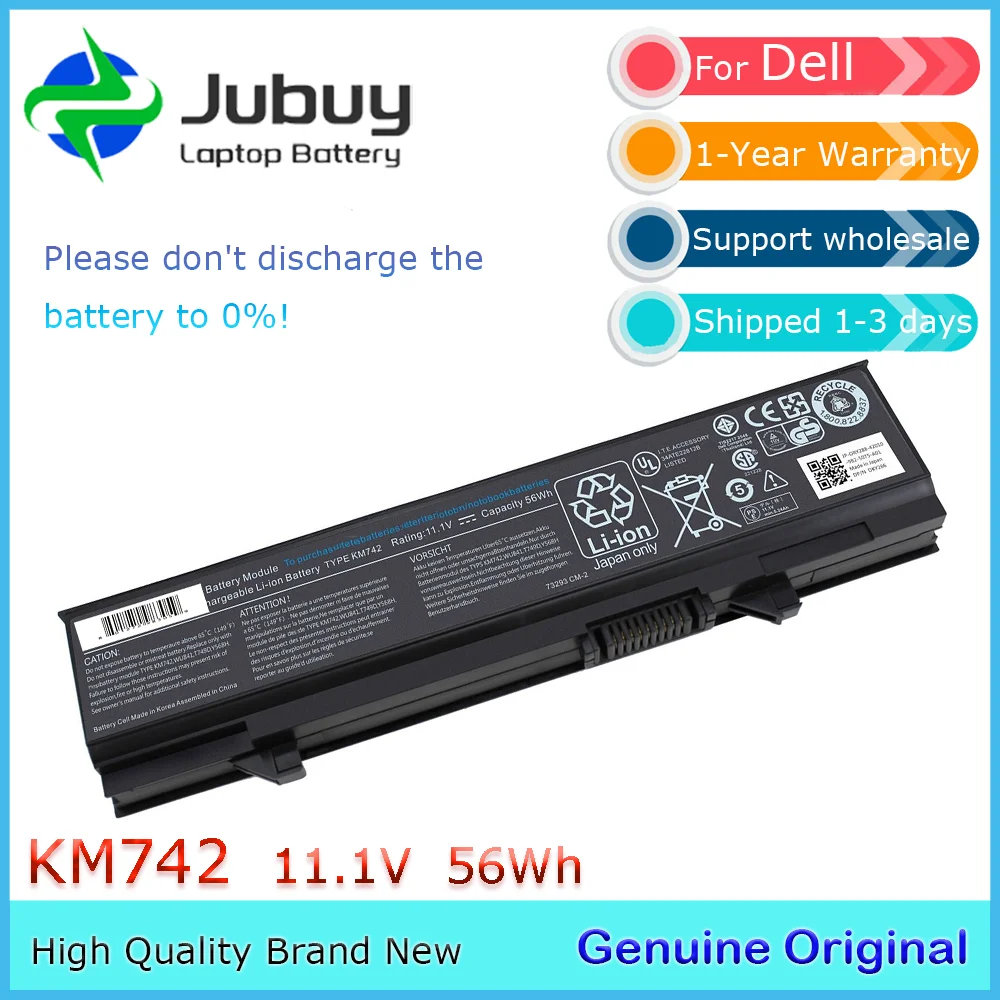 KM742 11.1V 56Wh Original Laptop Battery for Dell Latitude E5400 E5500 E5410 E5510 PX644H WU841