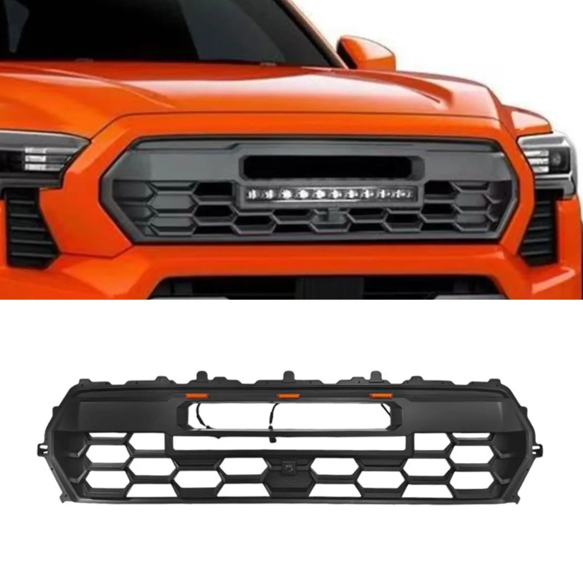 

For Toyota Tacoma 2024-2025 Car Bumper Grill Decorative Cover Trim Racing Grille Body Kit Front Bumper Grill Exterior Part