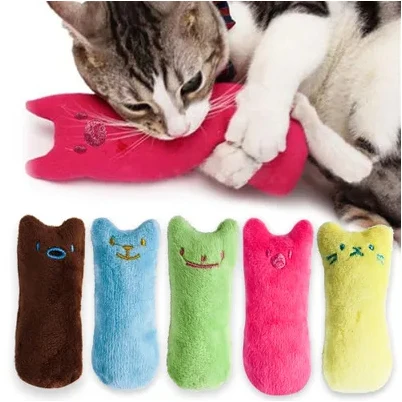 Teeth Grinding Catnip Toys Funny Interactive Plush Cat Toy Pet Kitten Chewing Vocal Toy Claws Thumb Bite Cat mint For Cats