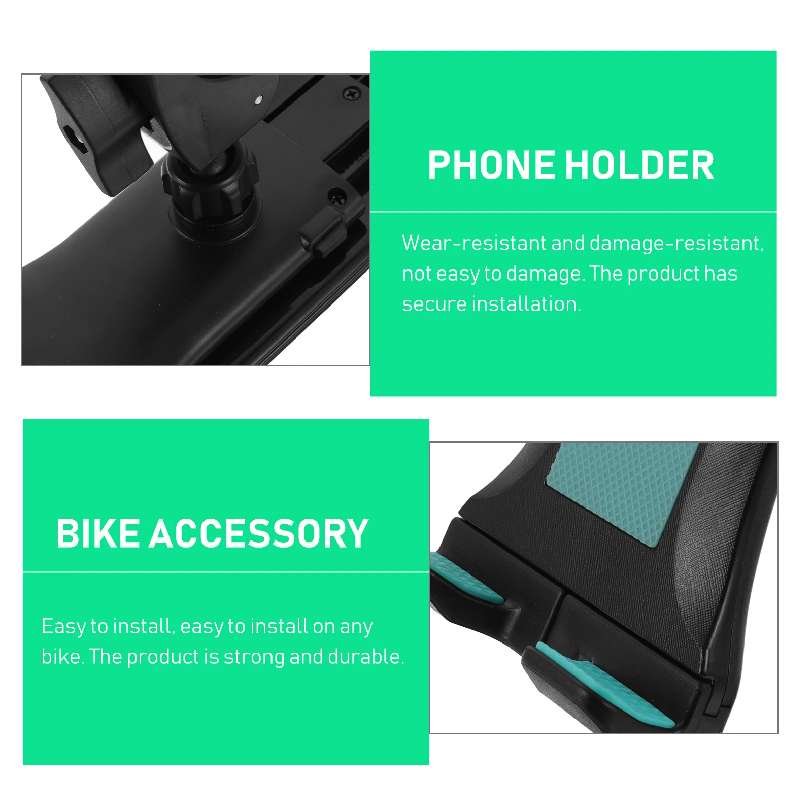 

Sturdy ABS Rubber Phone Tablet Stand for Exercise Bike Treadmill Stroller Handlebar Mount Compact Size Hands Free Support Fits