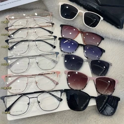 Magnetic Polarized Clip On Sunglasses Women Men Optical Glasses Frame for Driving Sunglasses