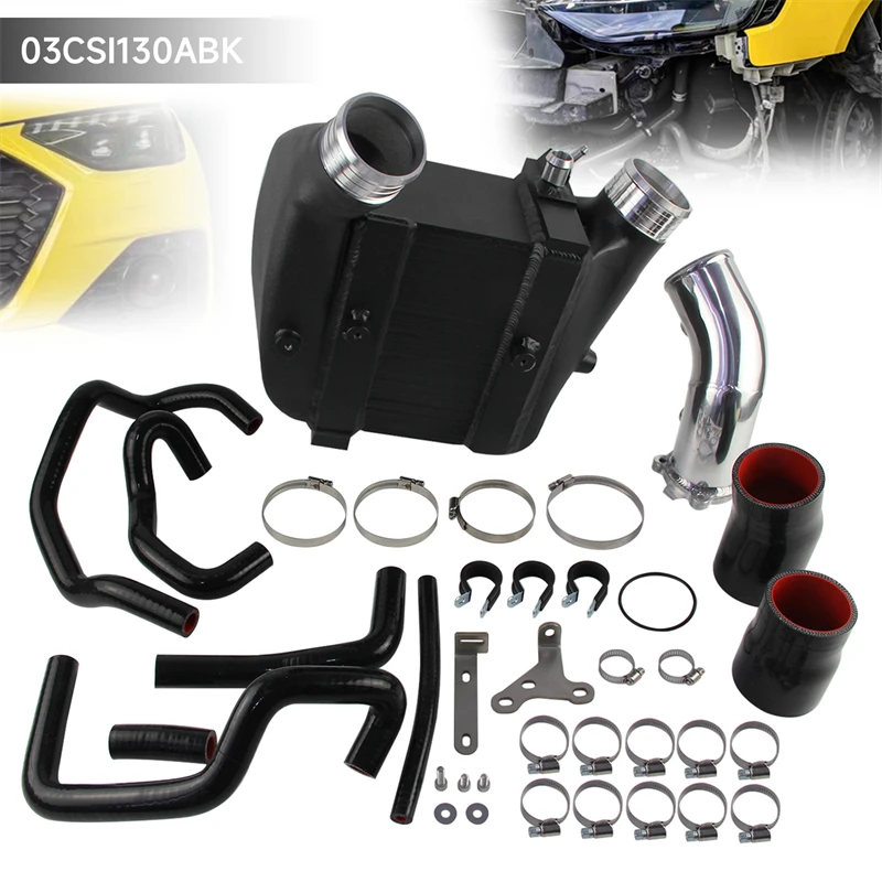 

Комплект высокопроизводительных воздухоохладителей (интеркулеров) воздух-вода для двигателя Audi B9/B9.5 EA839 2.9T TFSI V6 2018-2023, алюминиевые, черные, с пластинчатой конструкцией.