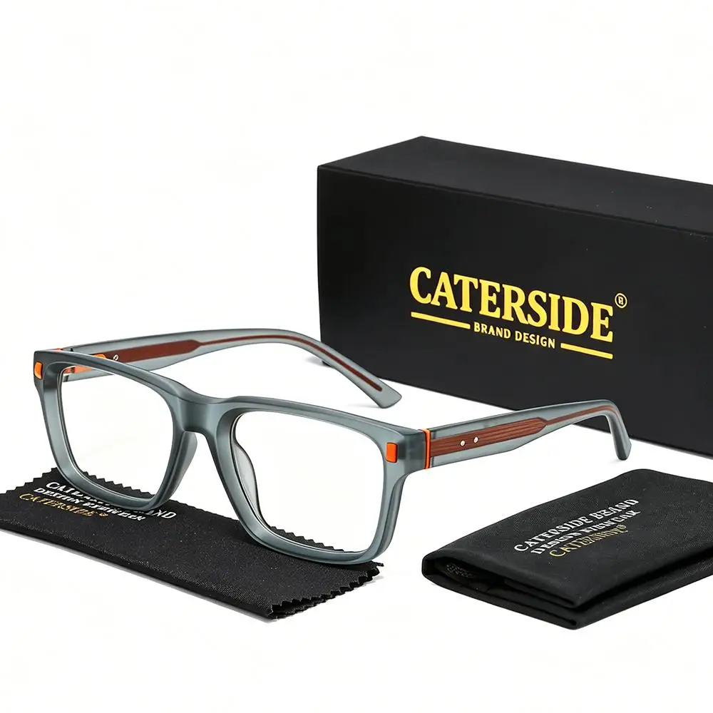 CATERSIDE Fashion Square Brillenhalter für Herren, Retro, Anti-Blaulicht, Computer-Brillenhalter, dekorative Brillen für Damen – Detail 8
