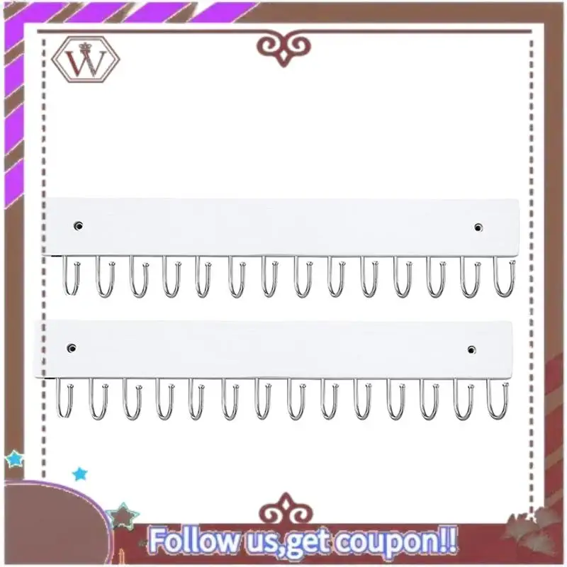 

A95D-Hanging Jewelry Organizer Wall Mount- 2 Pieces With 28 Hooks, Modern Display& Decorative Necklace Holder