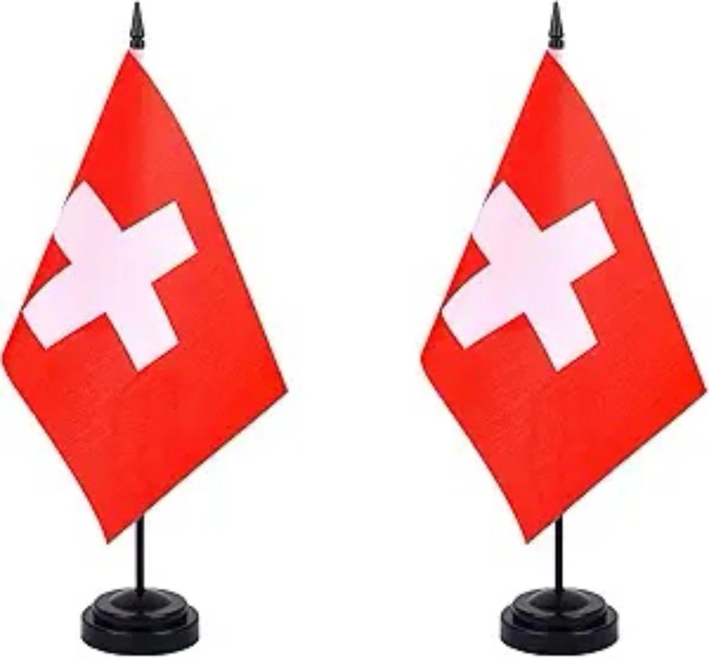 علم سويسرا طاولة مكتبية علم مكتبي 14*21 سم علم سويسرا #2