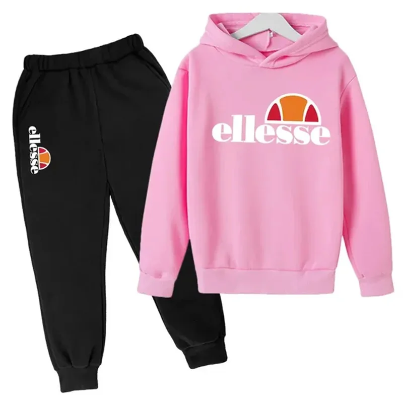 Hoodie Sweatshirt Set for Boys and Girls, Casual Sports 2-12-year-old Kids, Printed Cartoon Letters