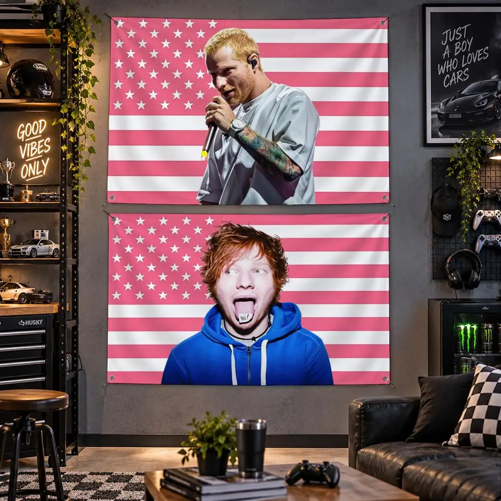 Singer Acoustic Pop Ed Sheeran Flags Fan Flag Banner Outdoor Camping Backyard Lawn Garden Patio Party Decor Gift
