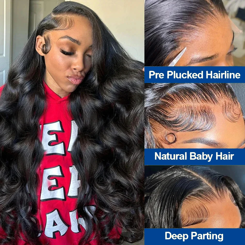 Body Wave 13x4 Lace Front Human Hair Wig Straight Transparent Full Lace Frontal Wigs Human Hair Deep Wave Brazilian Hair Curly