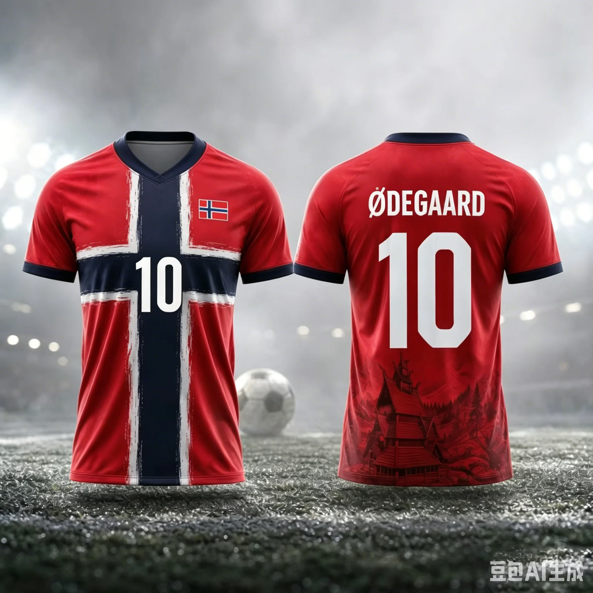 Norwegisches 3D Original Sommer-Fußballtrikot Herren- und Damenmodell Fußball-Trainingstrikot Modisches Freizeit-Oberteil - Kindergrößen – Detail 4