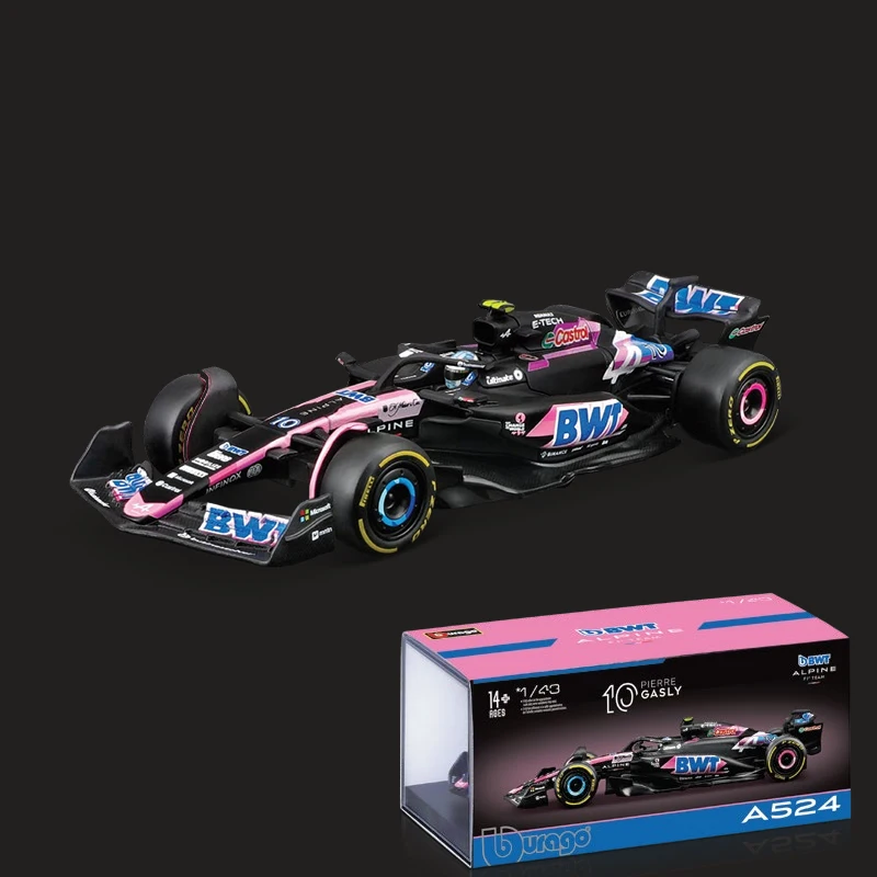 Bburago 1:43 Alpine F1 Team A524 2024 Alloy Car Miniature Diecast Model #10 Pierre Gasly #31 Esteban Ocon Toy Collectible