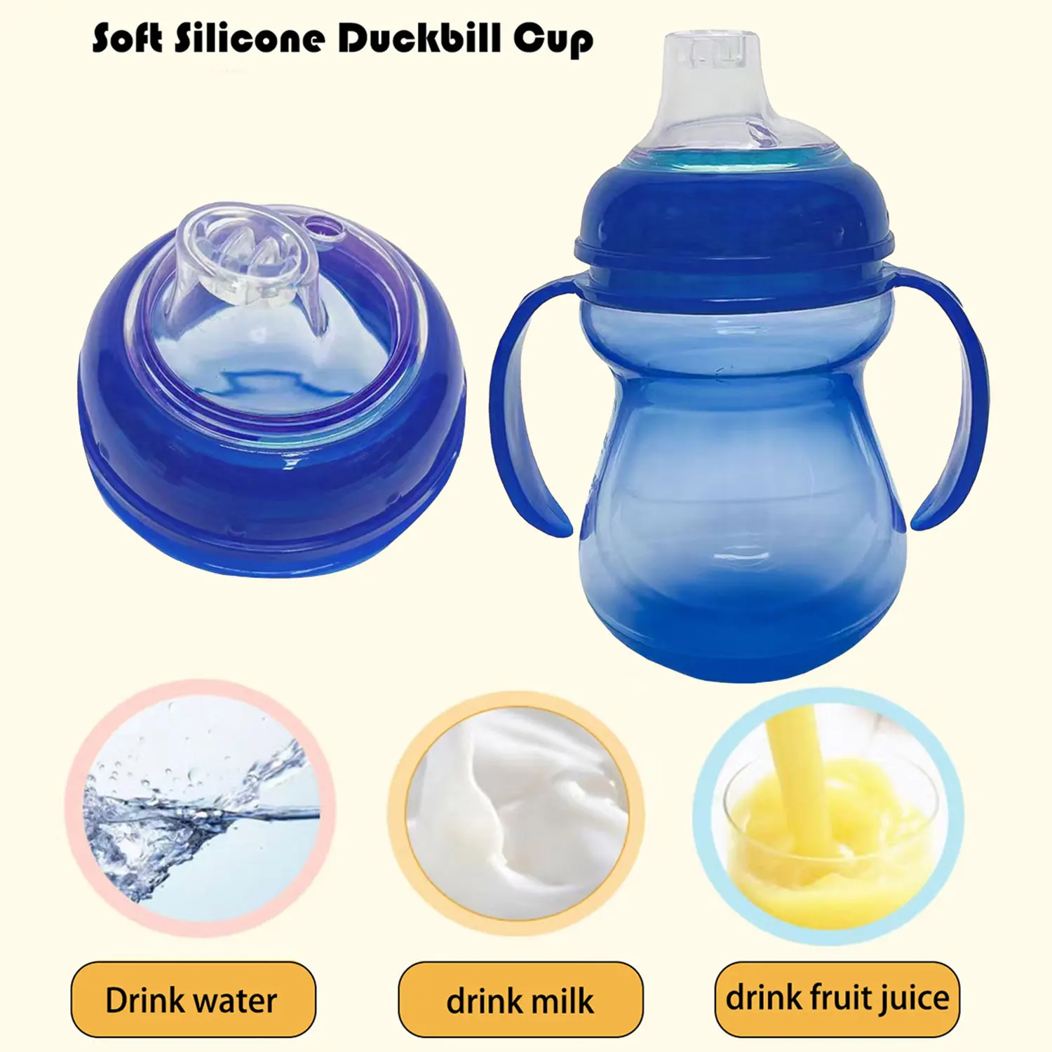 Silicone PP Duckbill Mug, Leak-proof and Drop-proof Mug Drinking Mug , 240ml Drinking Mug for students