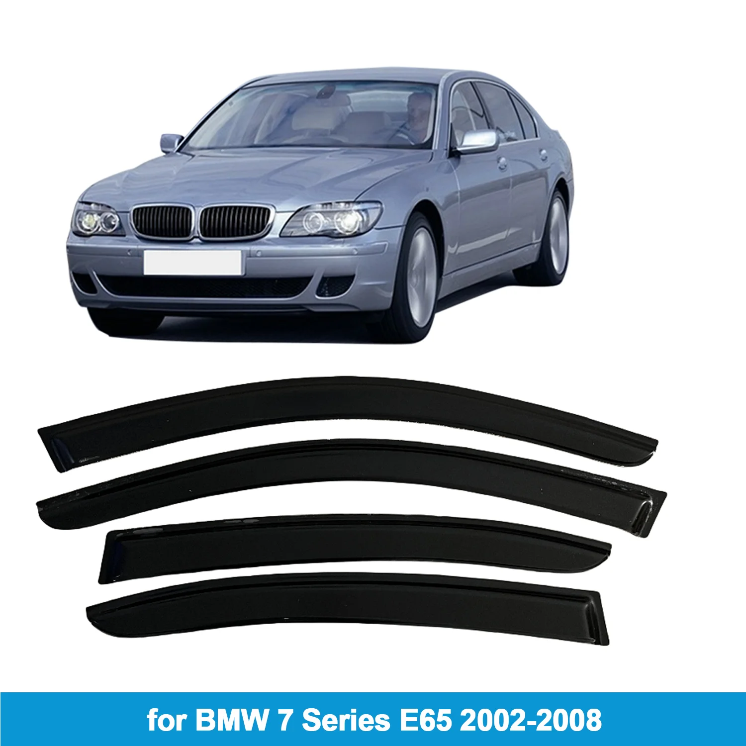 

Оконный козырек для BMW 7 серии E65 SWB 2002-2008, защита от дождя, боковой дефлектор, защита от атмосферных воздействий, лента для наружного крепления