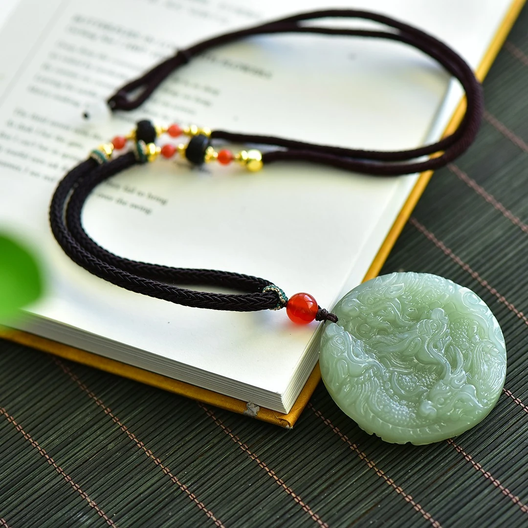 Genuine China Nephrite Stone Certified Jade Dragon Pendant Necklace Women Fine Jewelry Natural Hetian Jade Lucky Charms Amulets view 5