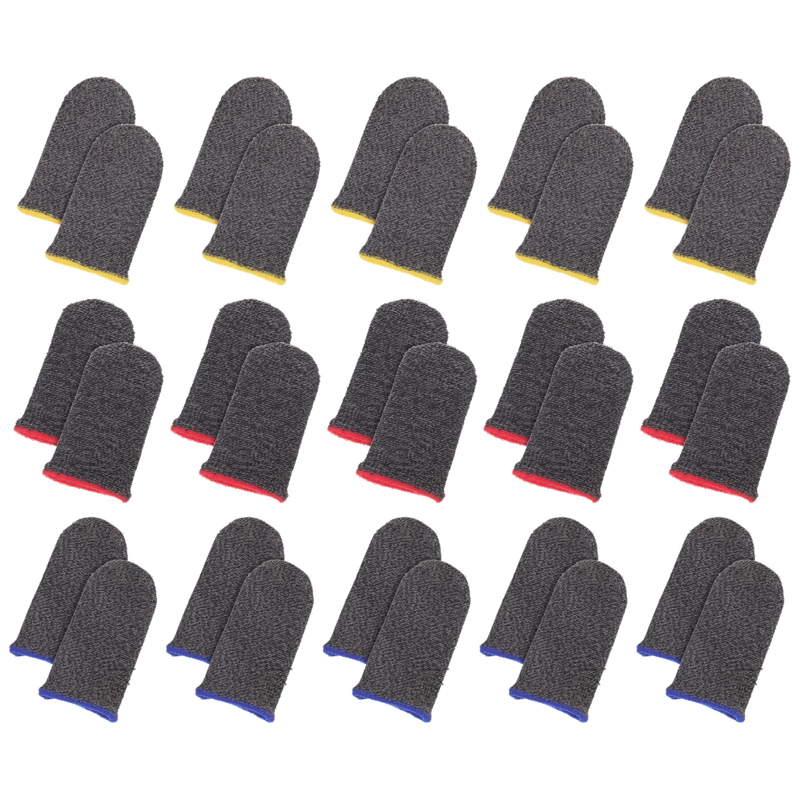 30Pcs Silver Fiber Gaming Finger Sleeves Breathable Elastic Thumb Sleeve Anti-Sweat Finger Protector Touch Screen Cover