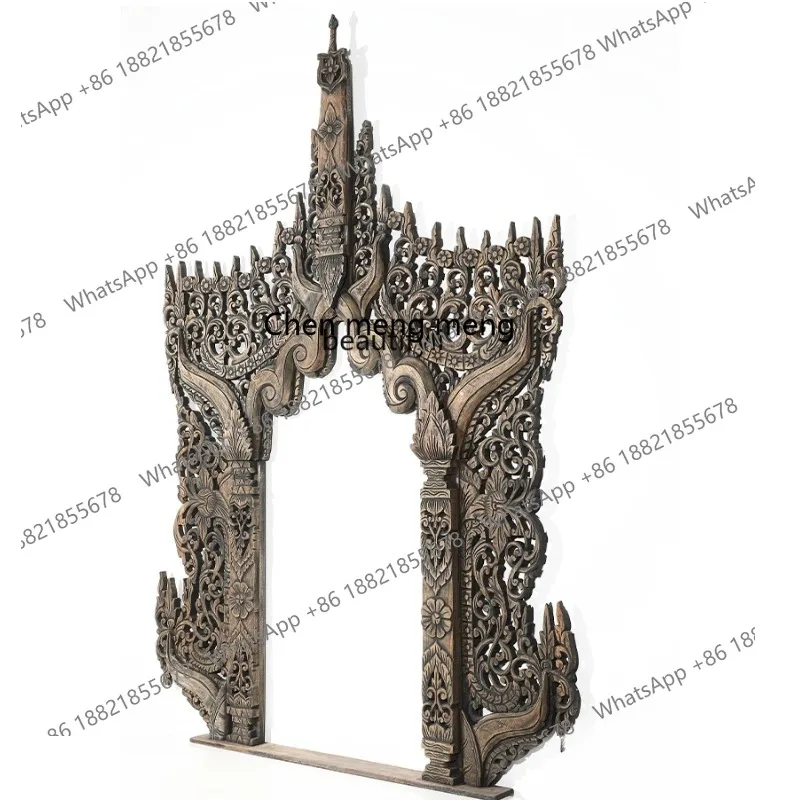 

S7486 ss Southeast Asia Teak Carved Foyer Frame Massage Room Frame Hallway Wall Decorative Mural