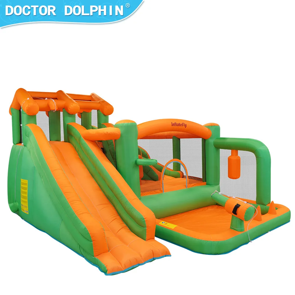 

Doctor Dolphin Inflatable Bouncy Castle for Kids - Small Home Use, Indoor/Outdoor Party Inflatable Bounce House With Slide