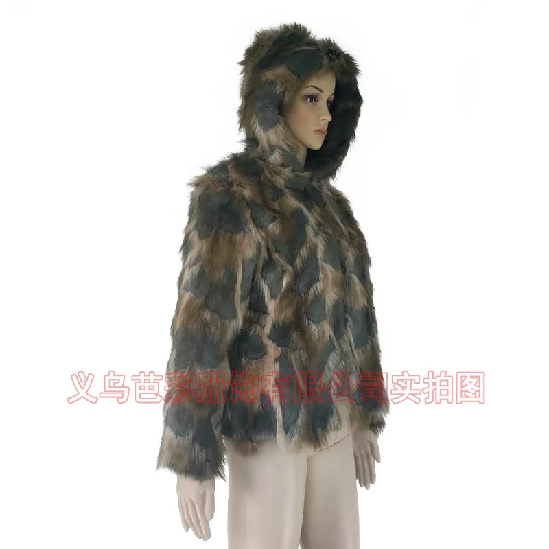 2021 Creative Personalized Fur Jacket Women's, European and American Taiwan Performance Clothing Warm Fur Jacket