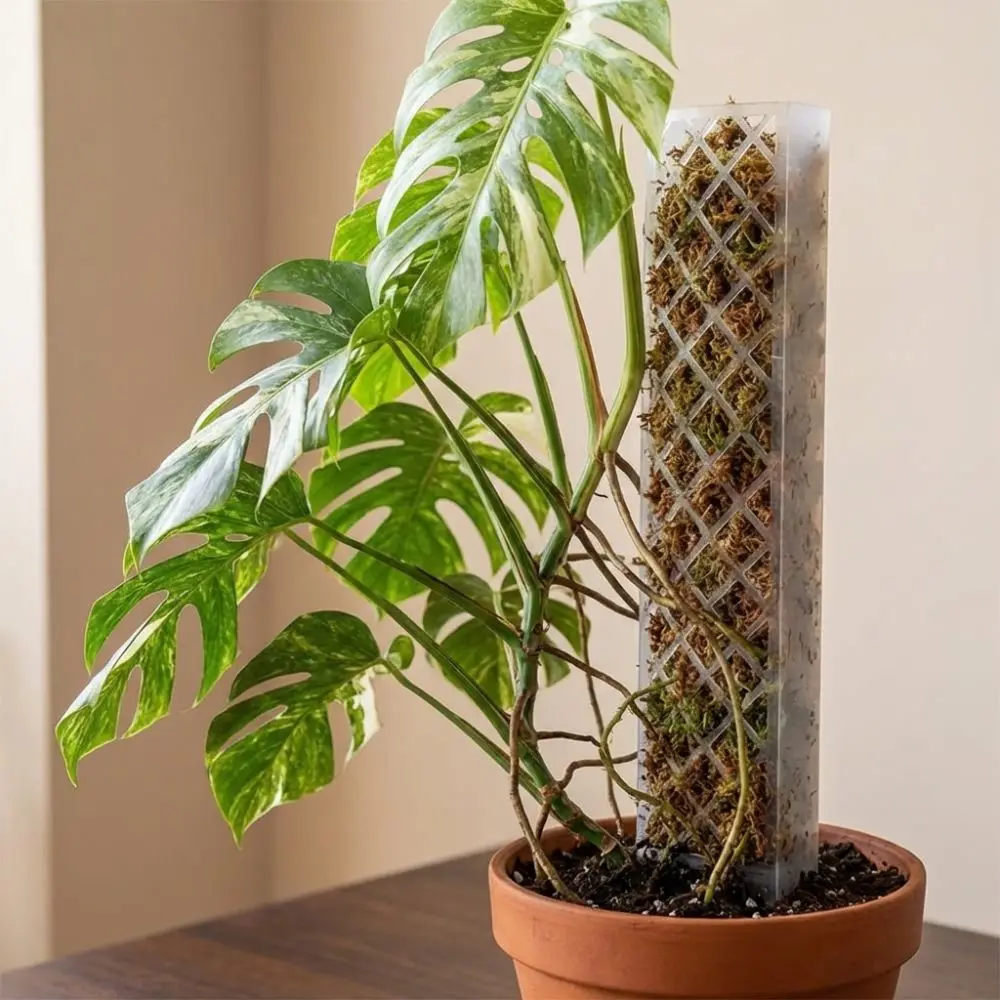 D-Shaped Self-Watering Plant Drip Adjustable Flow Rate Automatic Watering Moss Column Pole Plants Growth Stand Plastic