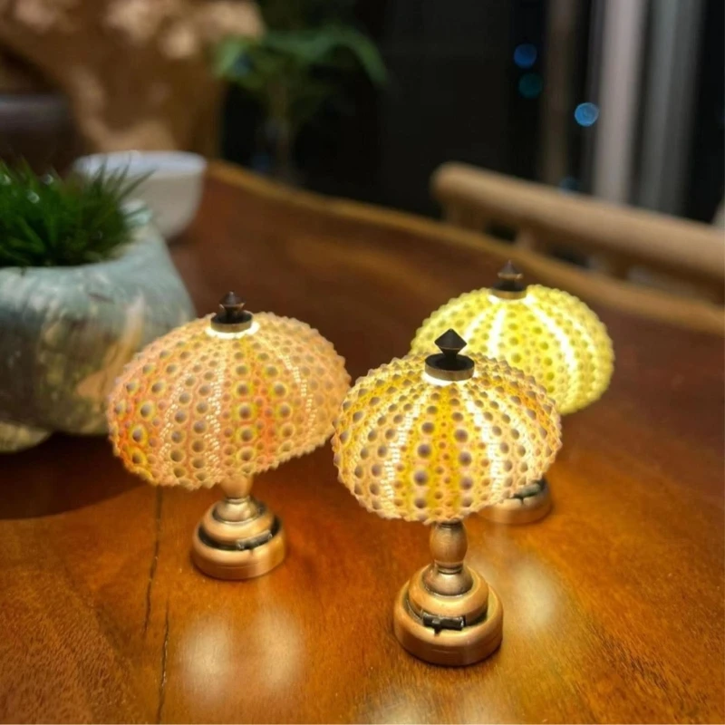 

Sea Urchin Animal Desk Lamp Beach Themed Decoration Small Bedside Light Nightlight Animal Table Lamp for Kids Room M89B