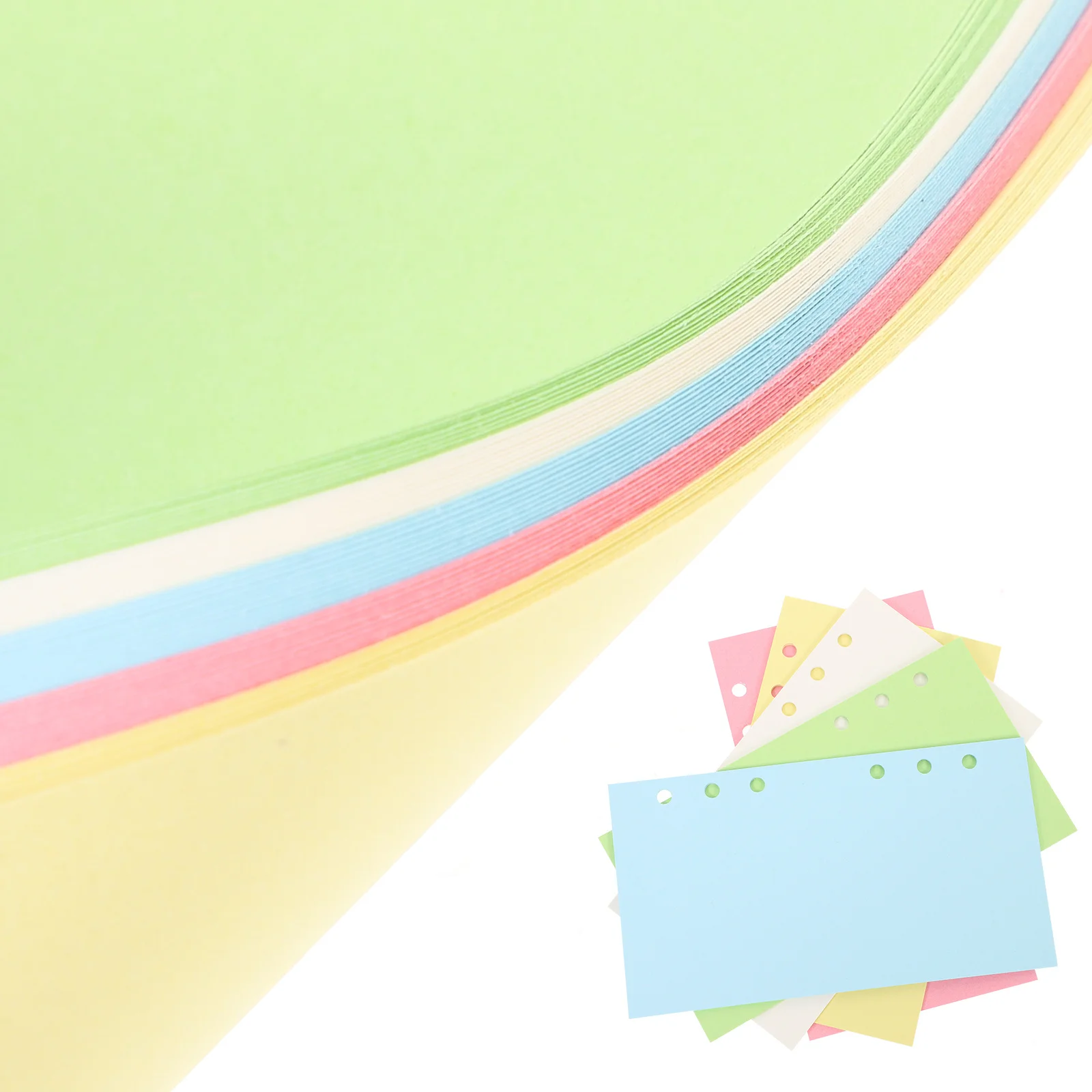 100 ورقة A6 6 حلقات ورق أوراق فضفاضة فارغة ملونة الموثق الملء لملاحظات حفظ الكتب مخطط ورقة أوراق فضفاضة