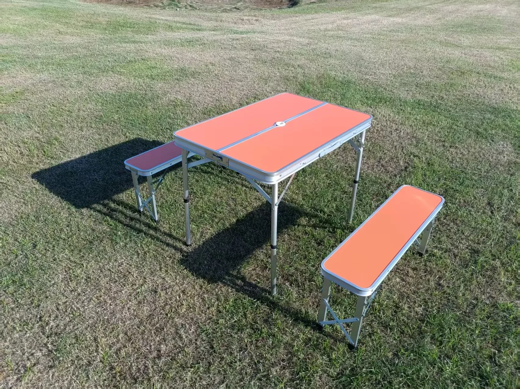 Wholesale Modern Outdoor Rectangle Lightweight Portable Picnic Hiking Folding Waterproof Stackable Aluminium Dining Courtyard