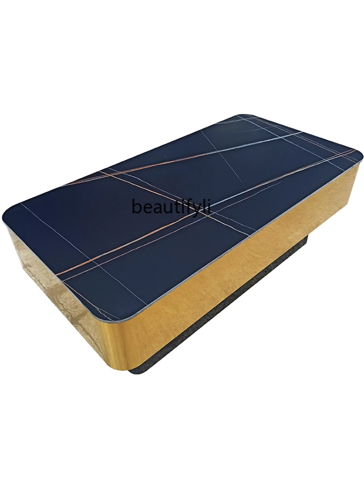 KTV sehpa temperli cam taş servis tabağı paslanmaz çelik Bar kare kutu aydınlık masa