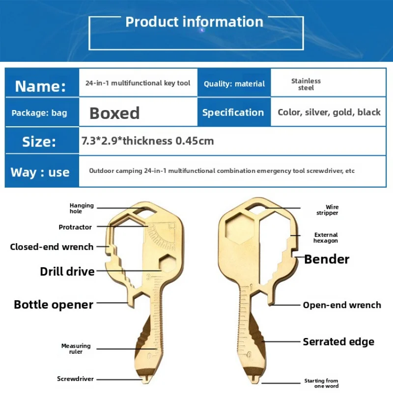 

Cross-border bestseller: Outdoor portable keychain screwdriver, bottle opener, multi-tool wrenchEDCTools