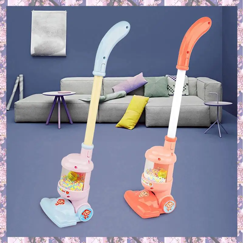 

T84C-2X Children Electric Vacuum Cleaner Toy Simulation Vacuum Catcher Kids Pretend Cleaning Educational Toy Mini Vacuum, Red