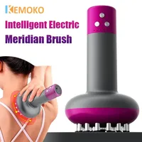 Electric Meridian Brush Body Massager Lymphatic Drainage Machine Vibrate Gua Sha Microcurrent Hot Compress Scraping Fat Burner