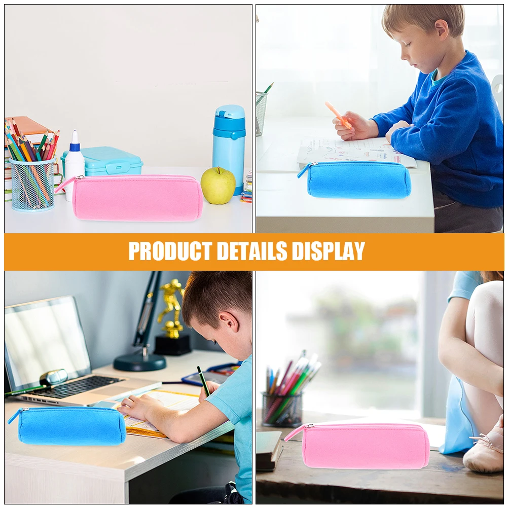 

2 Pcs Felt Bag for Pen Marker Stationery Box Colored Pencil Pouch Bags with Zipper