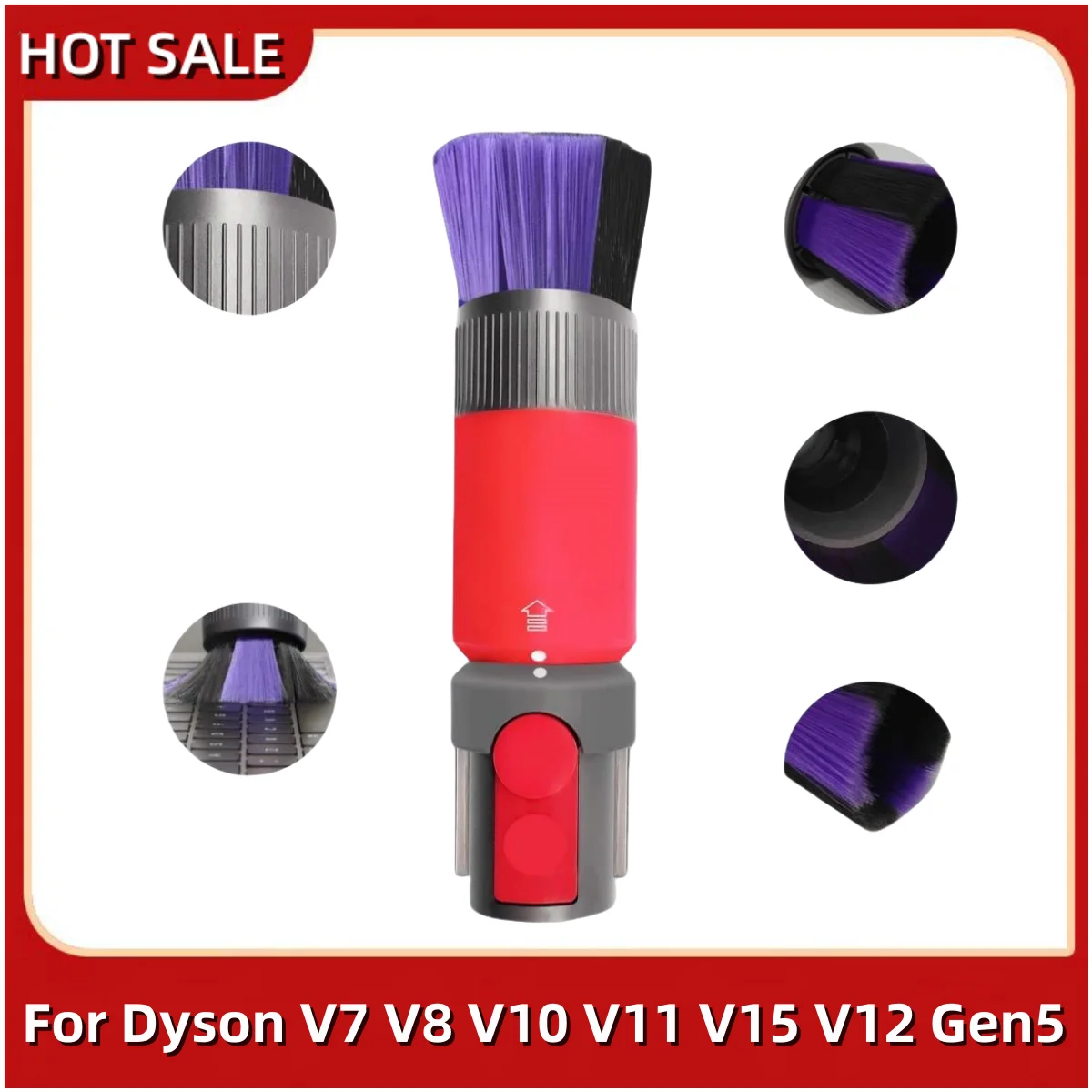 Traceless Dusting Brush For Dyson V7 V8 V10 V11 V15 V12 Gen5 Vacuum Cleaner Replacement Part Soft Bristle Dust Removal Brush