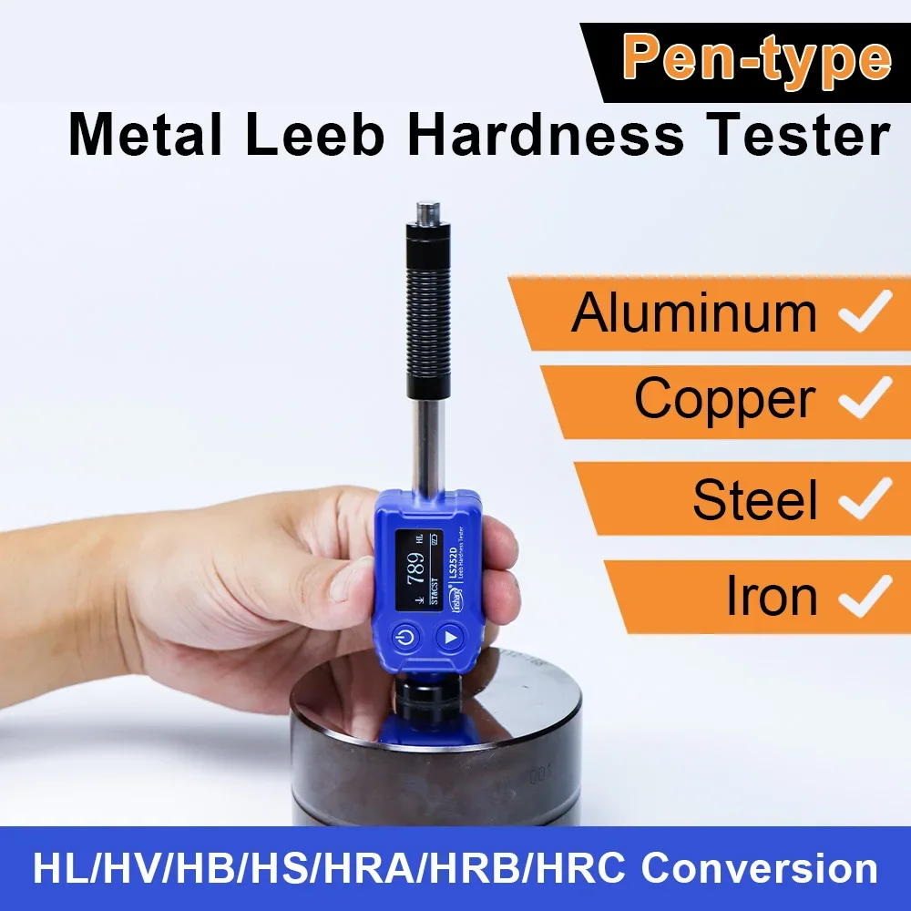 RTS LS252D Metal Durometer HL/HRC/HRB/HRA/HV/HB/HS Portable Leeb Hardness Tester Digital Durometer Hardness Tester