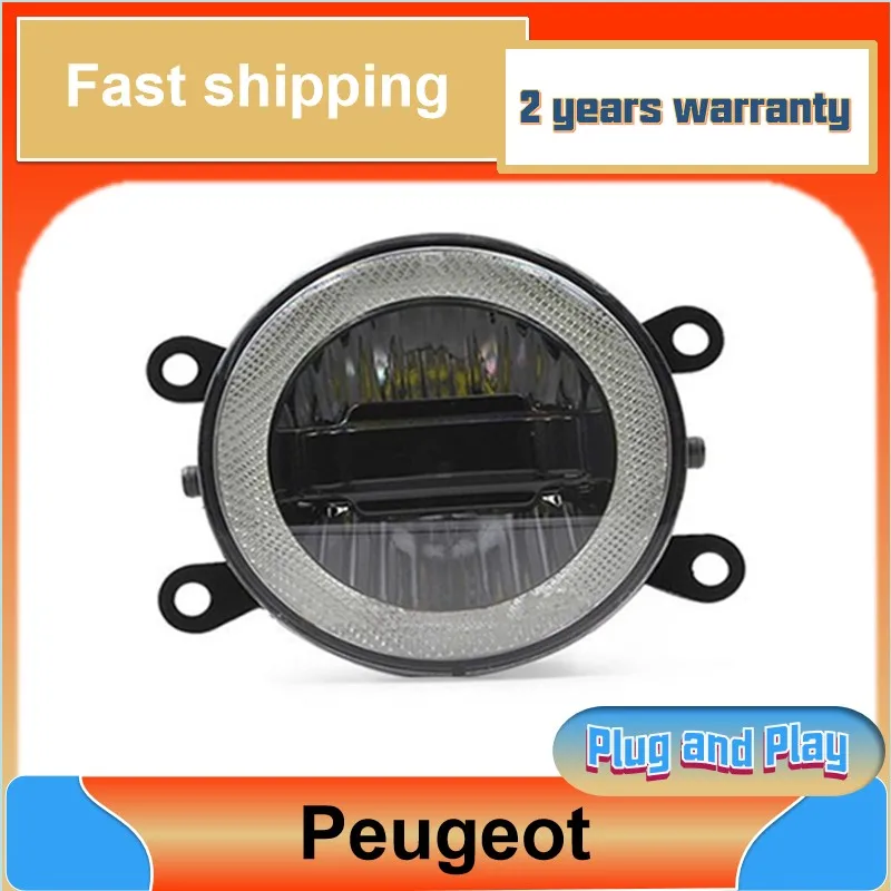 

Car Styling for Peugeot 207 Fog Light 206 301 307 308 408 508 Auto Angel Eye Fog Lamp DRL 3 Function Model