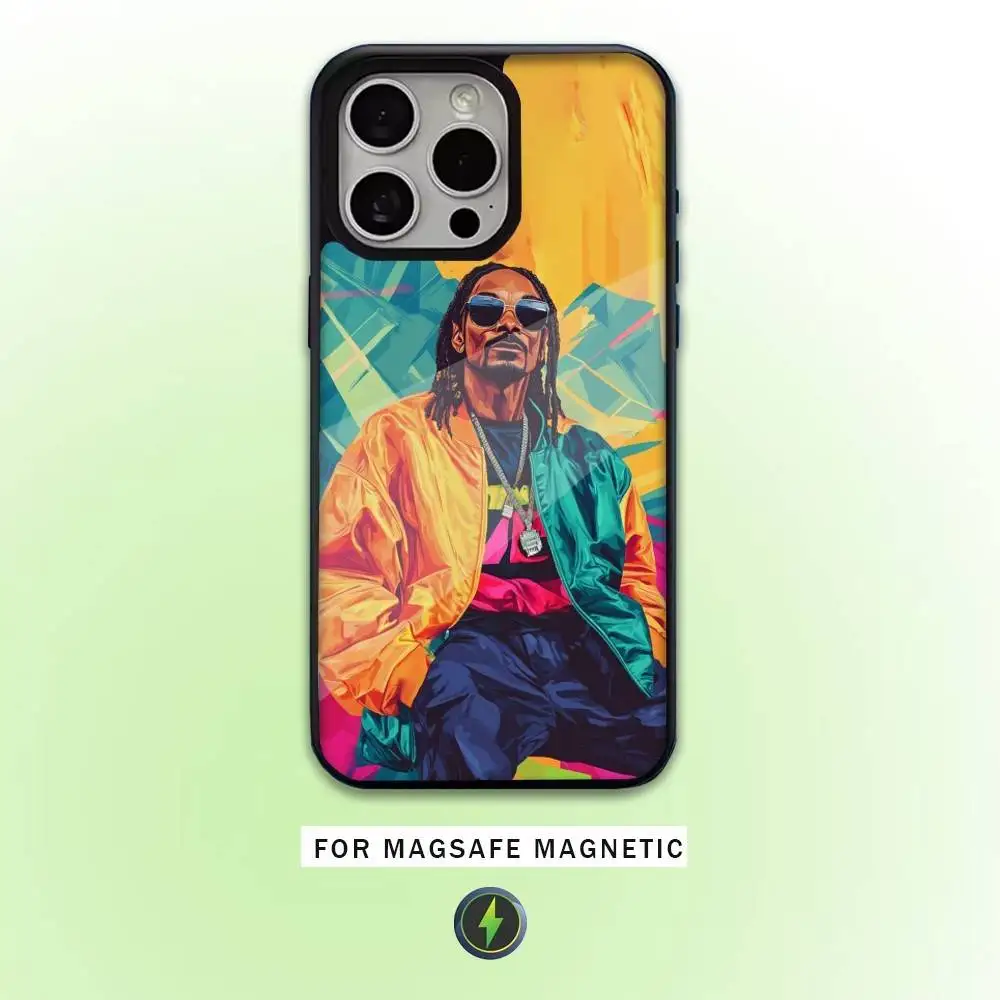 حافظة هاتف مغني الراب S-Snoop Dogg لهاتف iPhone17,16,15,14,13,12,11 Plus، Pro Max شحن لاسلكي مغناطيسي Magsafe #2