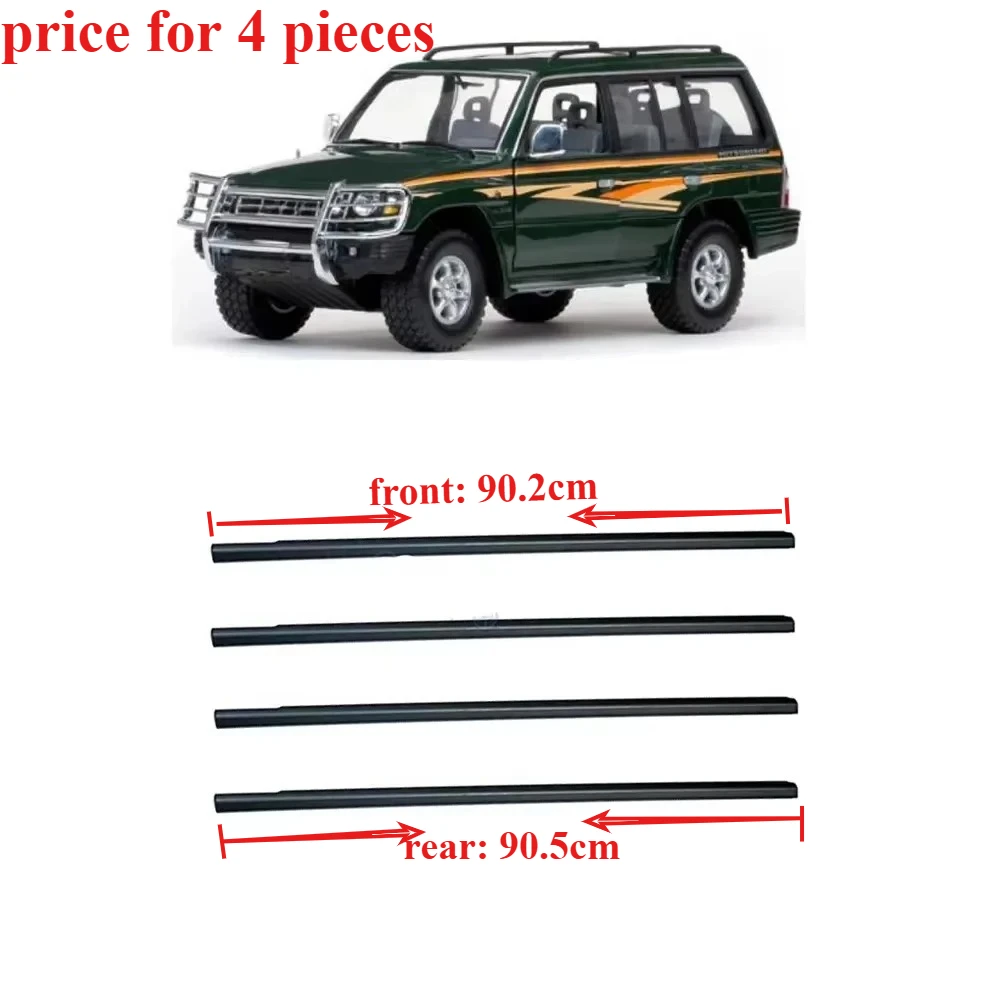 

4 шт. резиновое оконное стекло снаружи для Pajero 2nd V20 MB 669117 Уплотнительная резина 1989-1999 годов для защиты 5-дверного стекла Montero