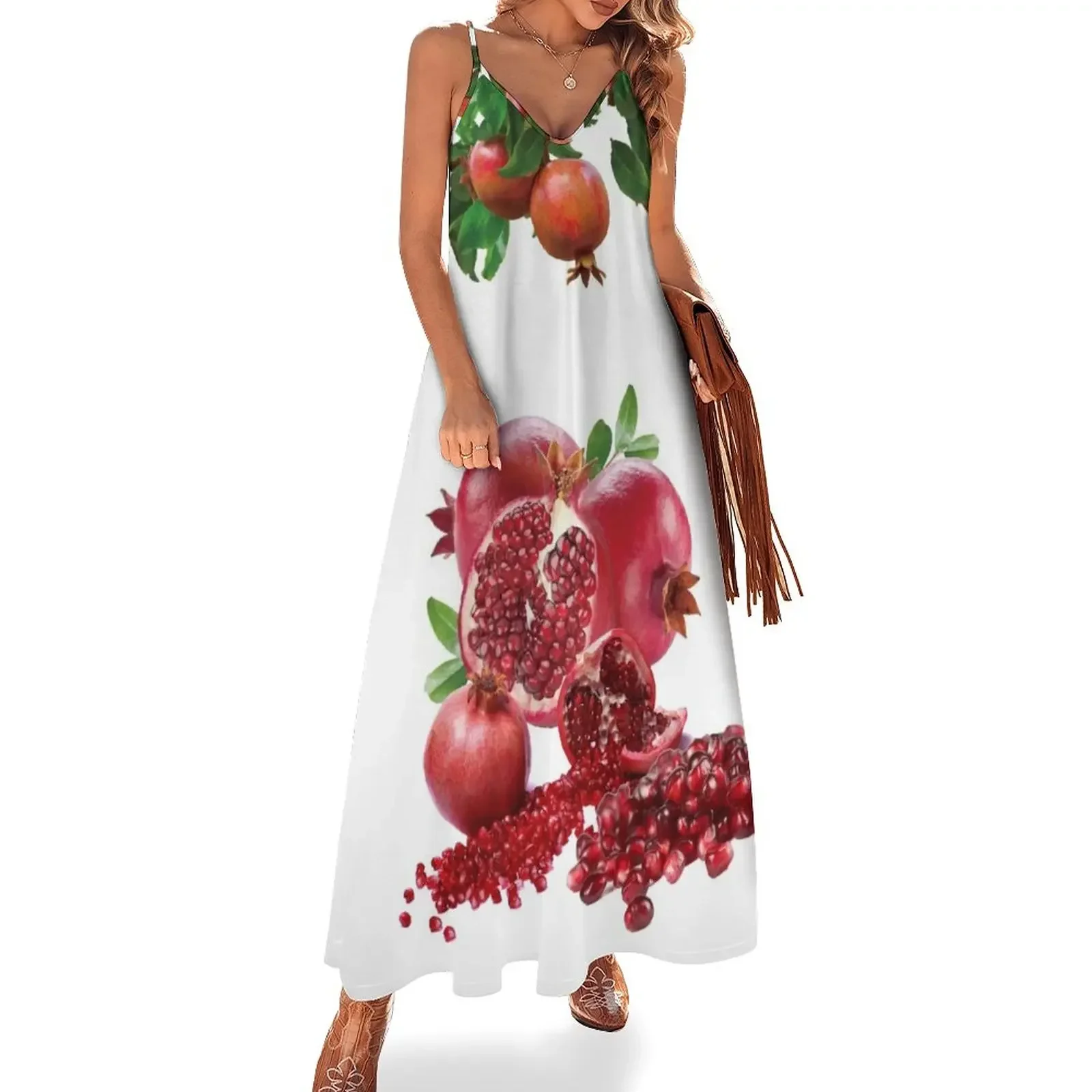 

Pomegranates Sleeveless Dress summer dress woman 2024 Aesthetic clothing Dress