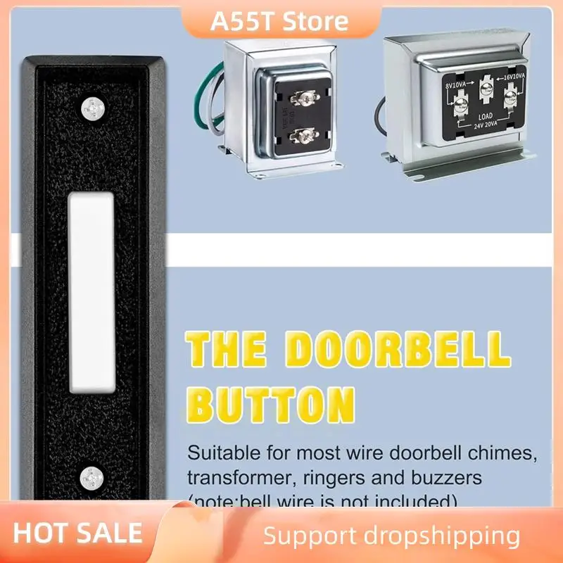 

Кнопка дверного звонка с подсветкой A55T со светодиодной подсветкой, кнопка дверного звонка из 2 предметов, настенный выключатель для гаражных ворот