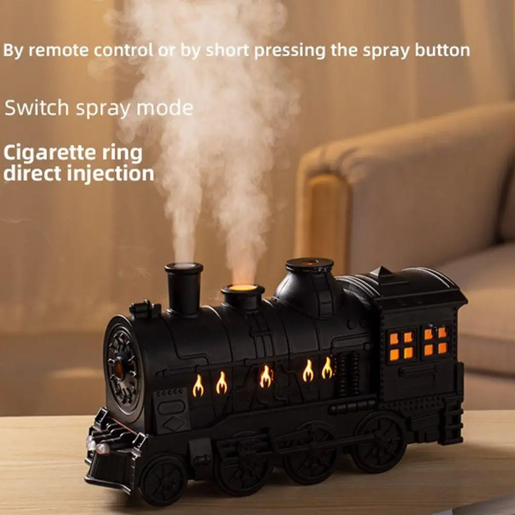 Vintage Train Air Humidifier Steam Locomotive Aroma Essential Oil Diffuser 300ML with Remote Control LED Light Gift Desk - view 5