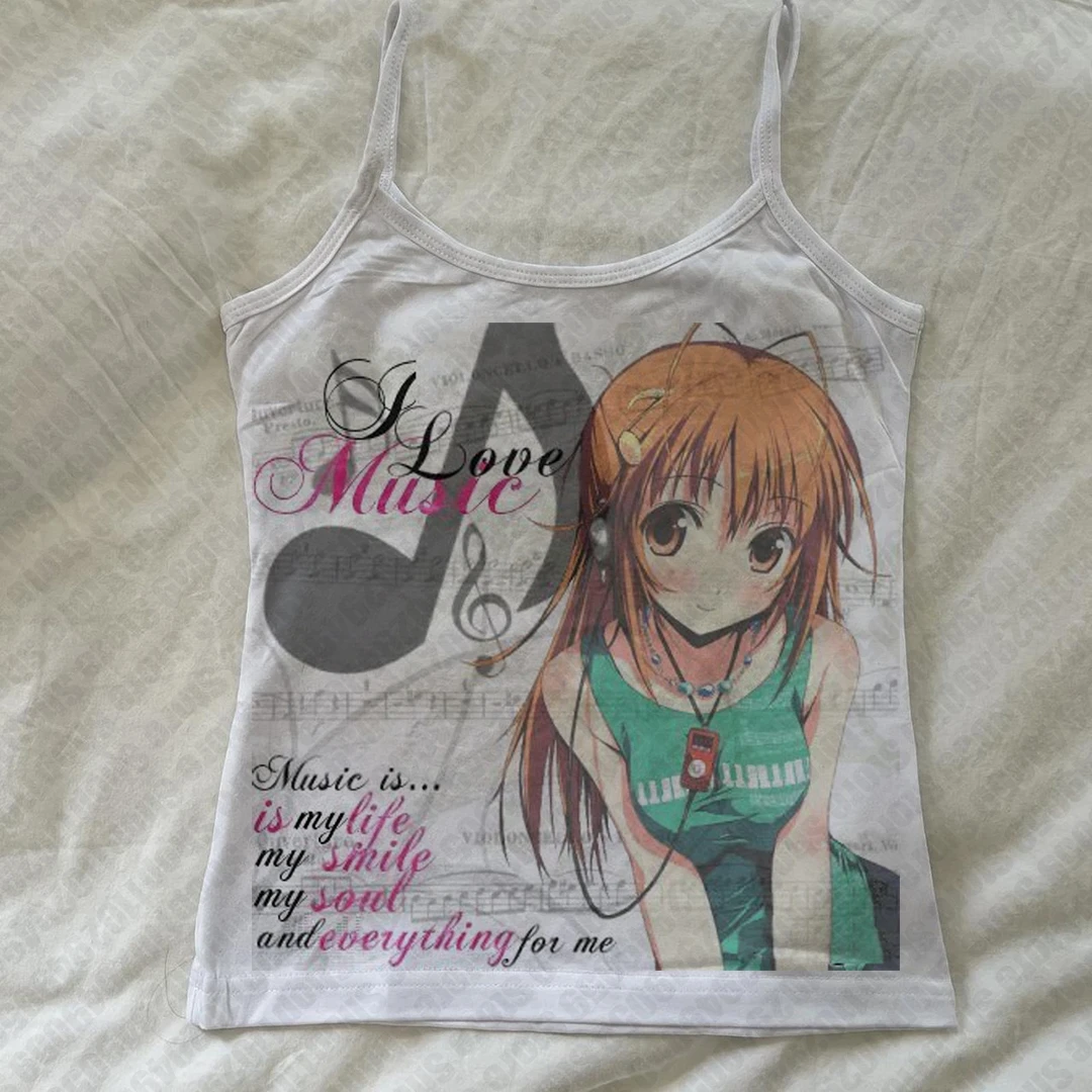 Harajuku sin mangas con estampado de letras Grunge gótico chaleco corsé camiseta Top estético Sexy bebé Camiseta Crop Top Y2k estilo 2000s Emo Girls
