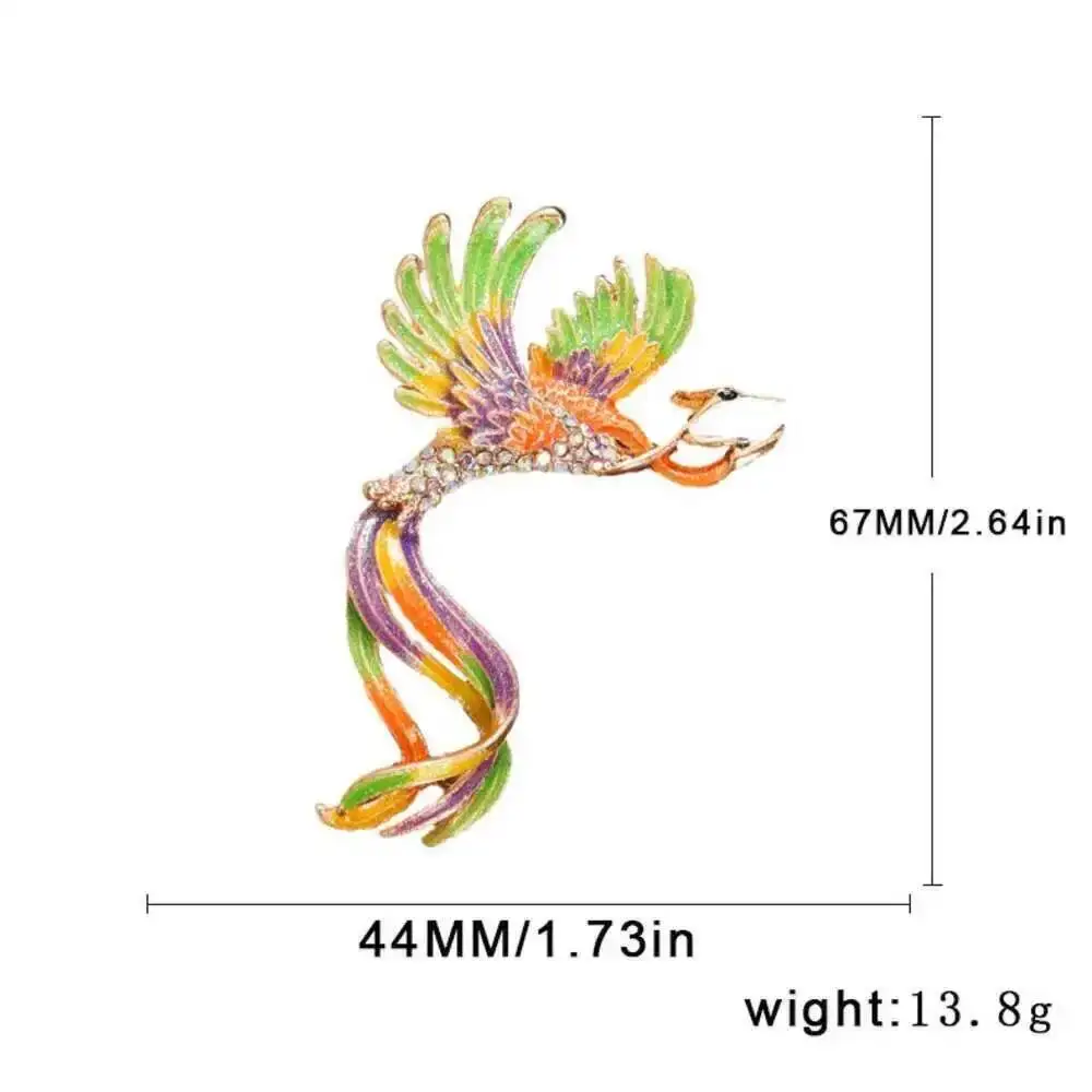

Women Suit Jackt Collar Brooch Buckles Accessories Luxury Fashion Color Painting Phoenix Type Brooches