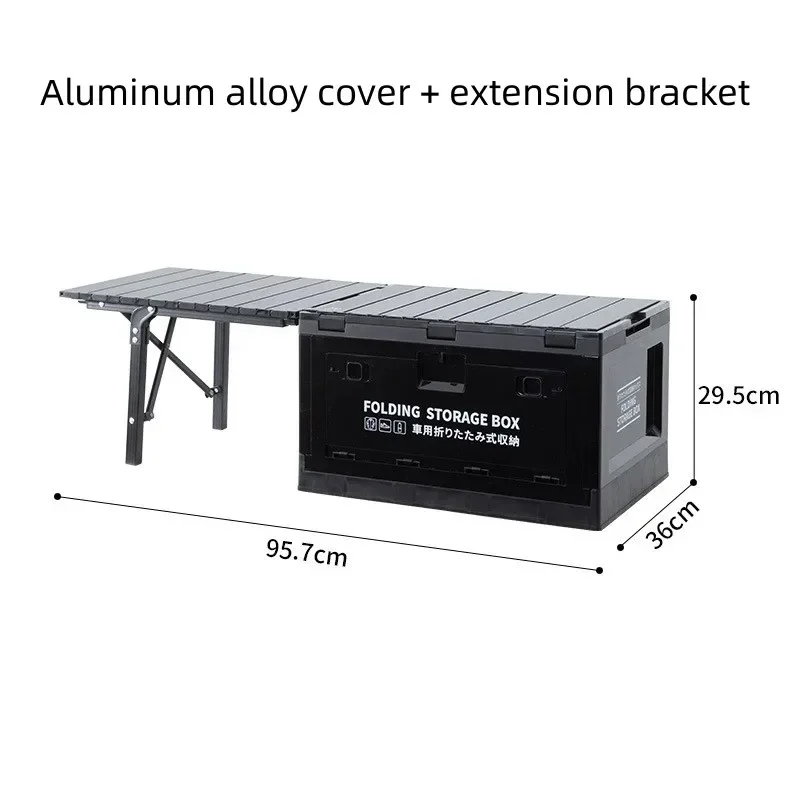 Imagem -06 - Caixa de Armazenamento Dobrável ao ar Livre Tampa de Alumínio Organizador de Acampamento com Mesa Caixa de Armazenamento Portátil de Piquenique Leve 50l Novo