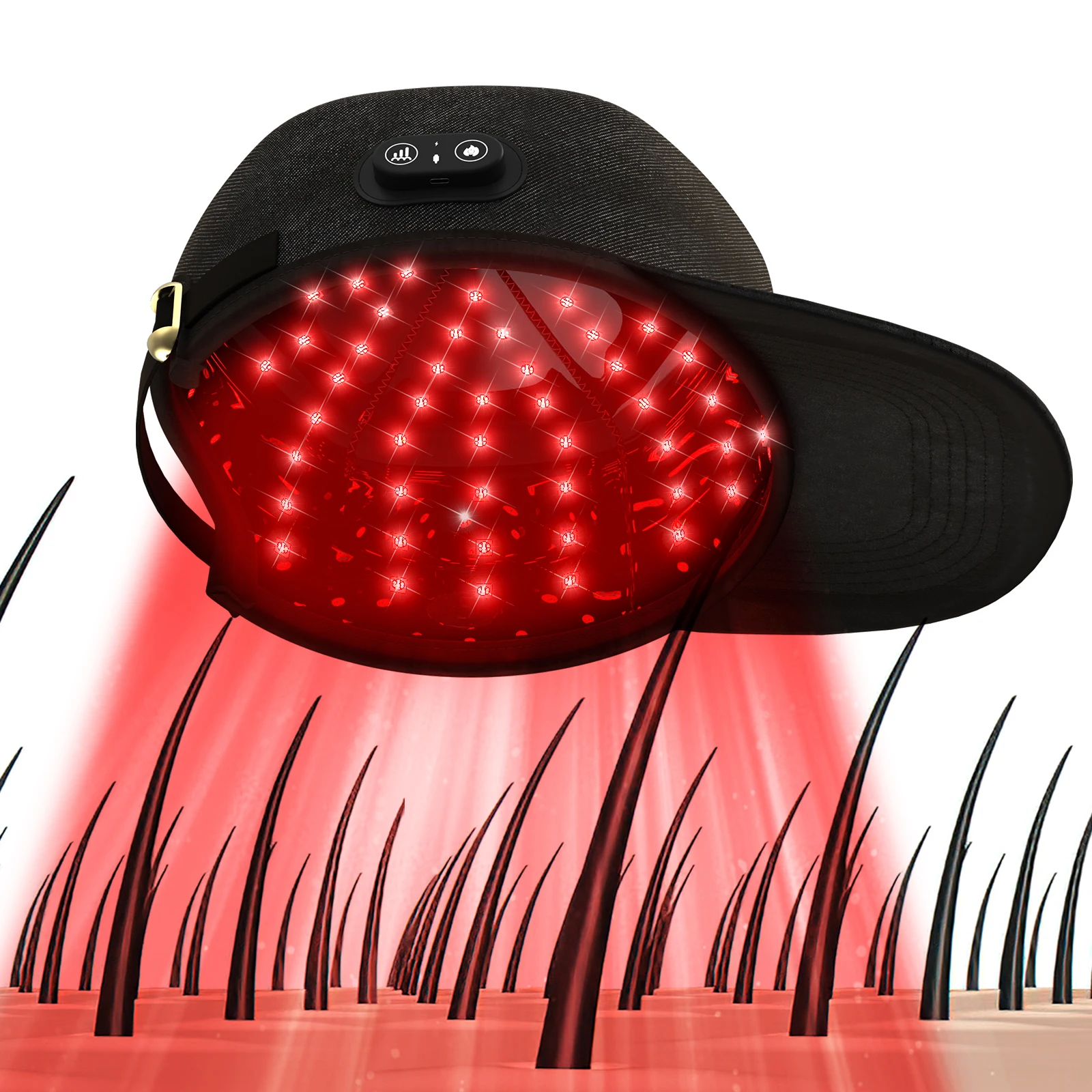 

Wireless Laser Cap for Hair Growth& Against Hair Loss 2000mAh Batteries 108PCS 660nm&850nm LLLT Red Light Cap for Hair Regrowth