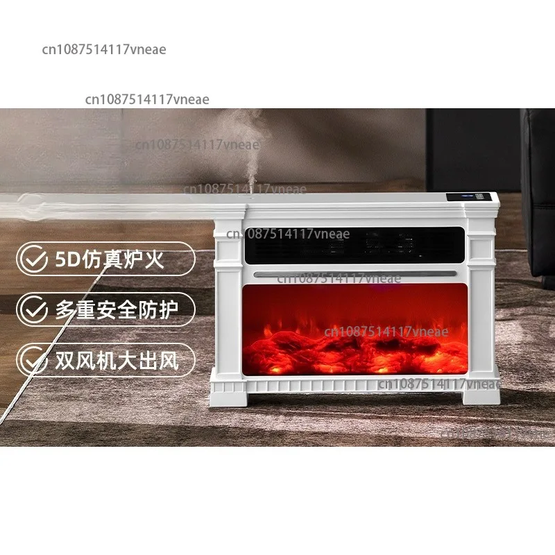 Humidifying Heater Home Use Instant-Heat Fan Heater Fireplace Bathroom 3D Simulated Flame Electric Heater