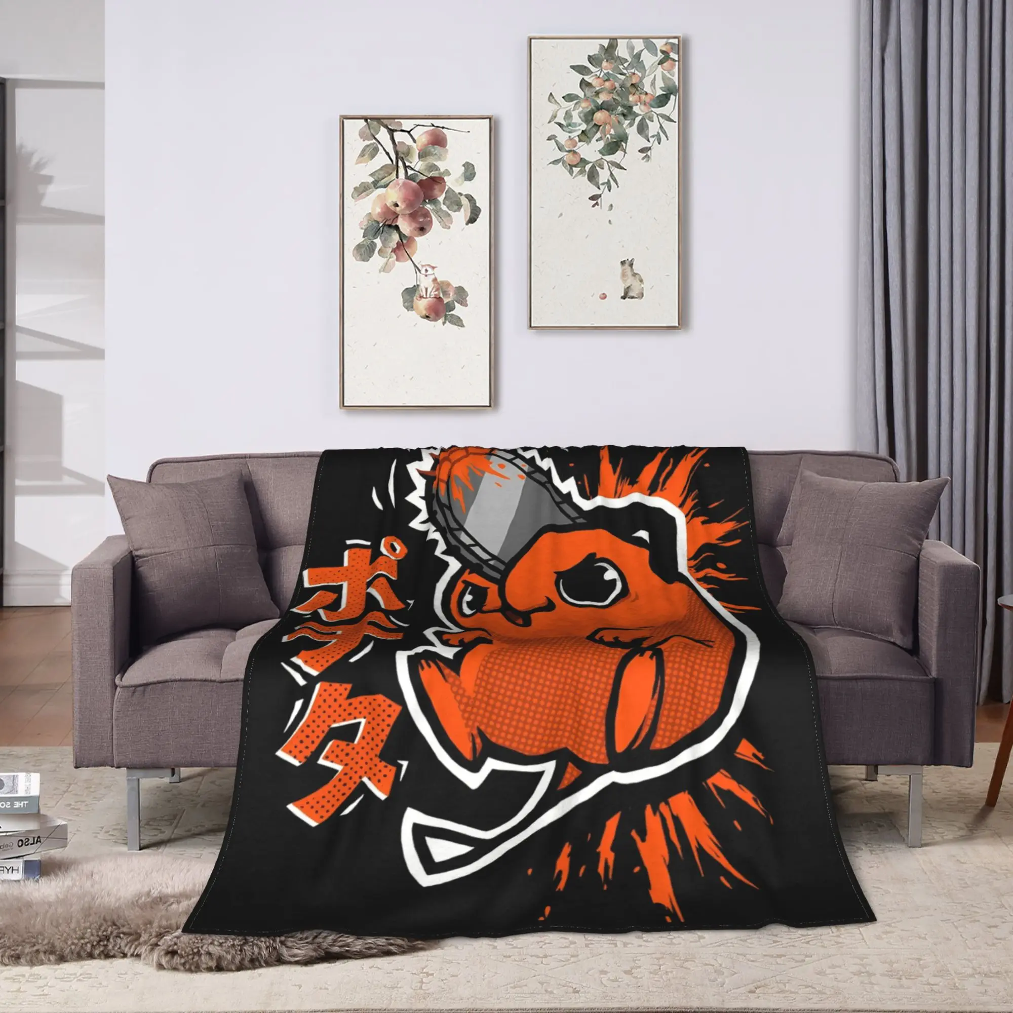 Cute Little Animal Pochita Funny Chainsaw Manga Anime Blankets Warm Plush Throw Blanket For Child Bedroom Flannel Bedspread