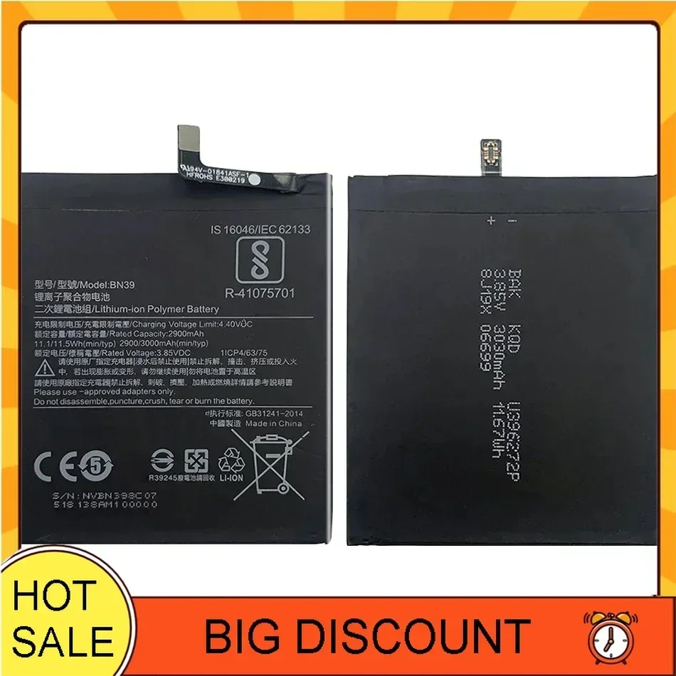 Replacement Battery BN39 BN 39 For Xiaomi Mi Play Rechargeable Phone Battery 3000mAh Batteria + Free Tools