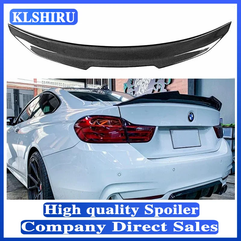 F32 Real Carbon Fiber Car Trunk Boot Lip Spoiler Wing Lid Big For BMW F32 4 SERIES 428i 435i 440i 2DR 2014-2020 PSM Style