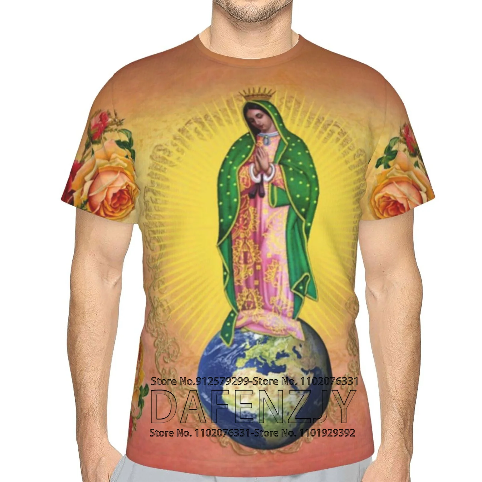 Hot Sale 3D Printing T-shirt Jesus Short Sleeve Hip Hop Fashion Casual Unisex Tops