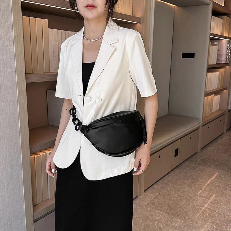 Fashion Simple Chest Pack 2024 New PU Belt Bag Brand Design Women Fanny Pack Casual Travel Shoulder Crossbody Bag Lady Waist Ba — zdjęcie 4