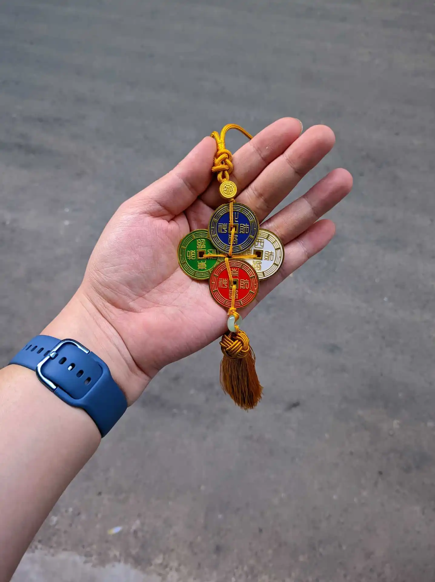 Five Wealth Gods Car Pendant Lucky Copper Coin Five Emperors Coins Home Feng Shui Decoration