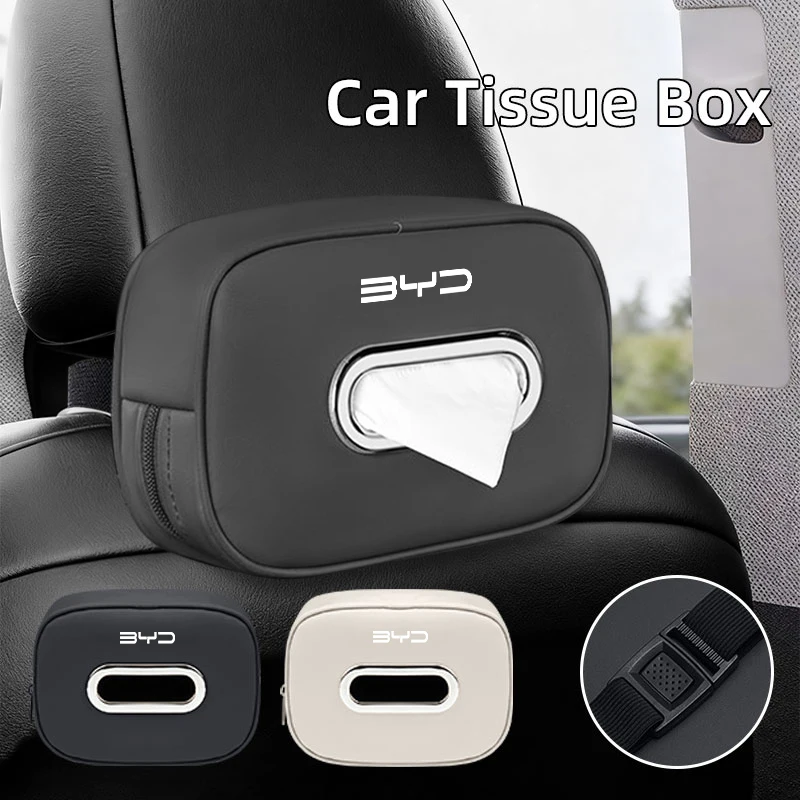 Car Tissue Box Leather Paper Towel Storage Bag Accessories For BYD F3 I3 F0 F6 S6 S8 E5 E6 G3 G6 L3 S7 M6 T
